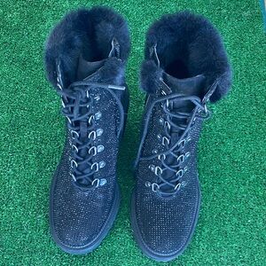 Jessica Simpson Women’s Deliah Rhinestone Booties – Black – Size 7M (EU 37.5)